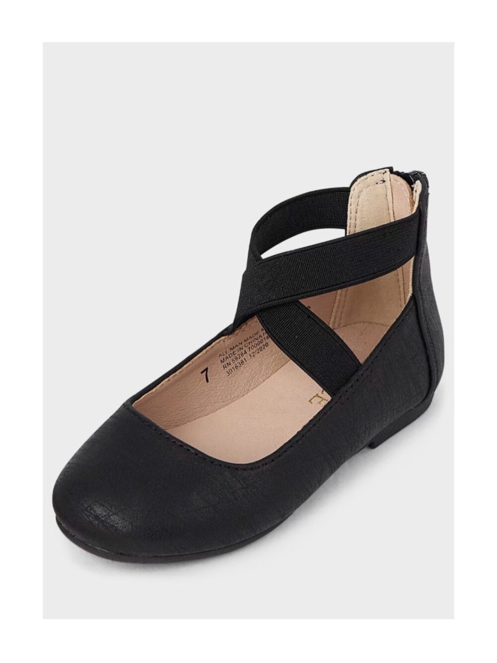 Children’s Place Toddler Girls Cross Strap Ballet Flats - Black 5